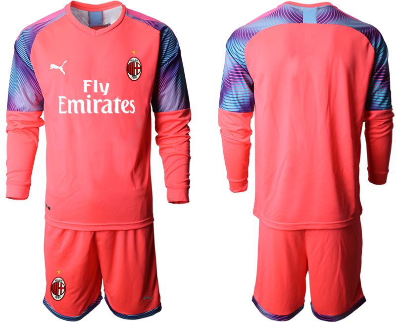 Men 2019-2020 club AC milan pink goalkeeper long sleeve Soccer Jerseys